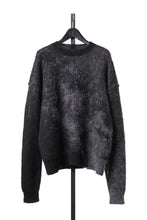 画像をギャラリービューアに読み込む, ISABEL BENENATO Mohair Crew-Neck Sweater with Abstract Pattern (BLACK)