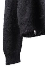 画像をギャラリービューアに読み込む, ISABEL BENENATO Mohair Crew-Neck Sweater with Abstract Pattern (BLACK)