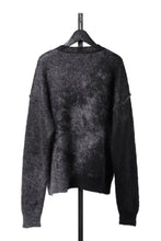 画像をギャラリービューアに読み込む, ISABEL BENENATO Mohair Crew-Neck Sweater with Abstract Pattern (BLACK)