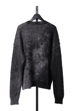 画像をギャラリービューアに読み込む, ISABEL BENENATO Mohair Crew-Neck Sweater with Abstract Pattern (BLACK)
