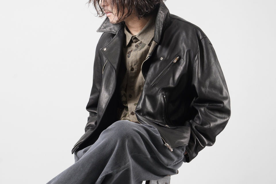 画像をギャラリービューアに読み込む, PORTER CLASSIC PC RIDERS JACKET W / LOVE &amp; PEACE SILVER (BLACK)