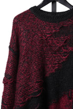 画像をギャラリービューアに読み込む, ISABEL BENENATO Mohair Crew-Neck Sweater with Loose Threads (BLACK/RED)