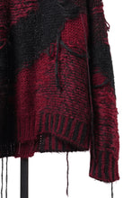 画像をギャラリービューアに読み込む, ISABEL BENENATO Mohair Crew-Neck Sweater with Loose Threads (BLACK/RED)