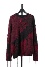 画像をギャラリービューアに読み込む, ISABEL BENENATO Mohair Crew-Neck Sweater with Loose Threads (BLACK/RED)