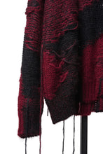 画像をギャラリービューアに読み込む, ISABEL BENENATO Mohair Crew-Neck Sweater with Loose Threads (BLACK/RED)