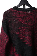 画像をギャラリービューアに読み込む, ISABEL BENENATO Mohair Crew-Neck Sweater with Loose Threads (BLACK/RED)
