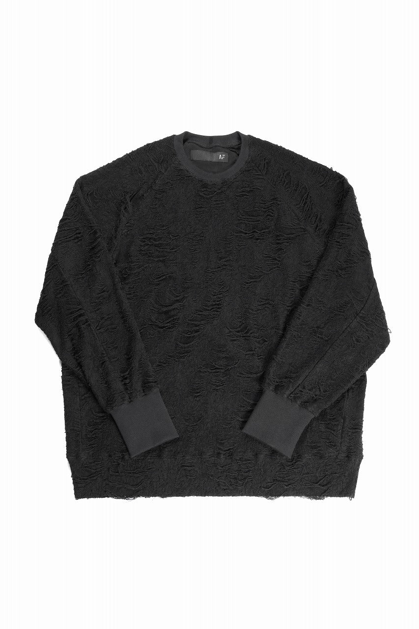 Load image into Gallery viewer, A.F ARTEFACT DOLMAN TOPS / DAMAGE PILE &amp; PLATING KNIT JERSEY (BLACK)