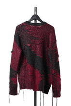 画像をギャラリービューアに読み込む, ISABEL BENENATO Mohair Crew-Neck Sweater with Loose Threads (BLACK/RED)
