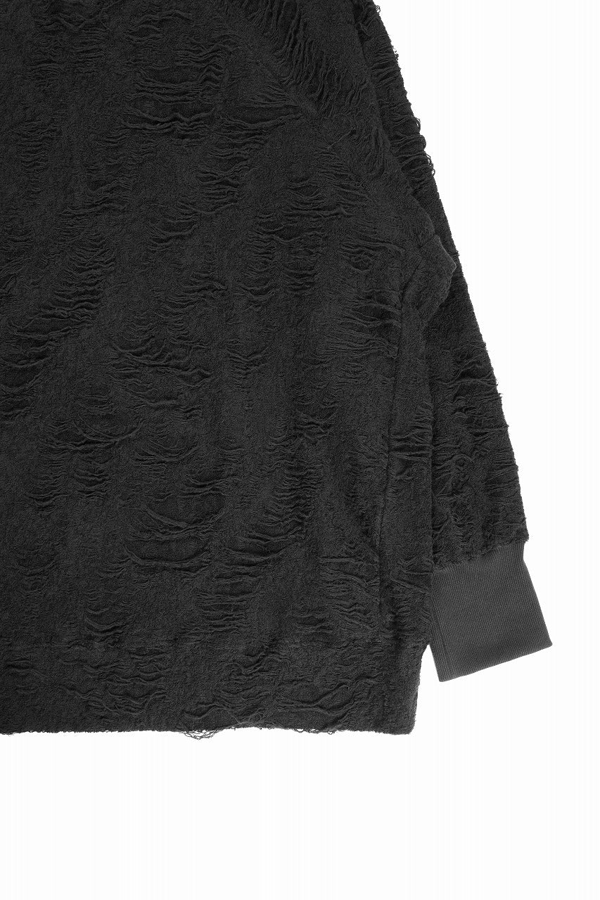 Load image into Gallery viewer, A.F ARTEFACT DOLMAN TOPS / DAMAGE PILE &amp; PLATING KNIT JERSEY (BLACK)