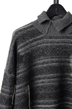 画像をギャラリービューアに読み込む, ISABEL BENENATO High-Neck Jacquard Sweater in Yak  (GRAPHITE)