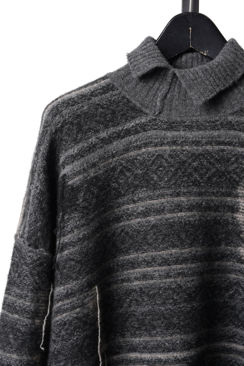 画像をギャラリービューアに読み込む, ISABEL BENENATO High-Neck Jacquard Sweater in Yak  (GRAPHITE)