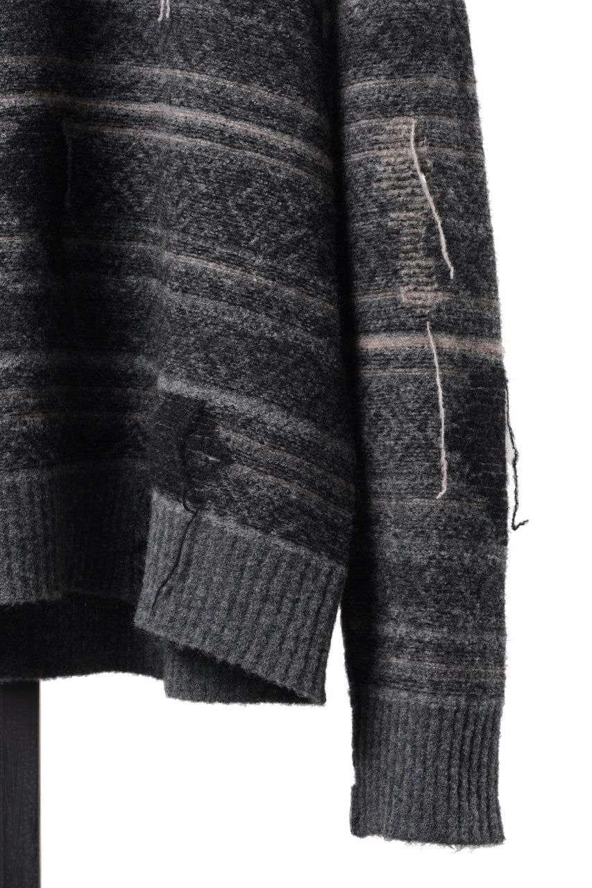 画像をギャラリービューアに読み込む, ISABEL BENENATO High-Neck Jacquard Sweater in Yak  (GRAPHITE)