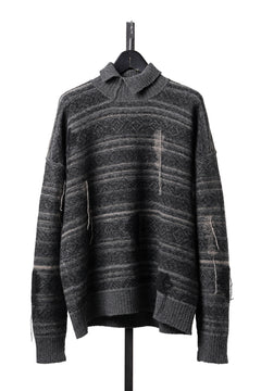 画像をギャラリービューアに読み込む, ISABEL BENENATO High-Neck Jacquard Sweater in Yak  (GRAPHITE)