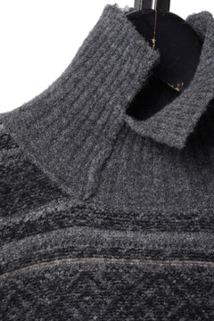 画像をギャラリービューアに読み込む, ISABEL BENENATO High-Neck Jacquard Sweater in Yak  (GRAPHITE)