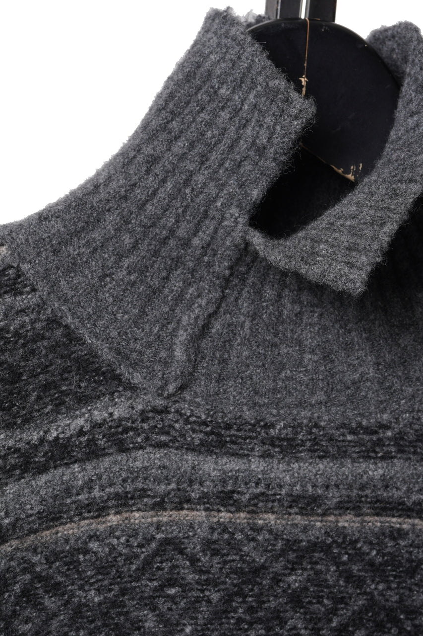 画像をギャラリービューアに読み込む, ISABEL BENENATO High-Neck Jacquard Sweater in Yak  (GRAPHITE)