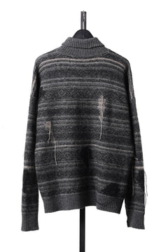画像をギャラリービューアに読み込む, ISABEL BENENATO High-Neck Jacquard Sweater in Yak  (GRAPHITE)