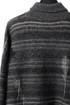 画像をギャラリービューアに読み込む, ISABEL BENENATO High-Neck Jacquard Sweater in Yak  (GRAPHITE)