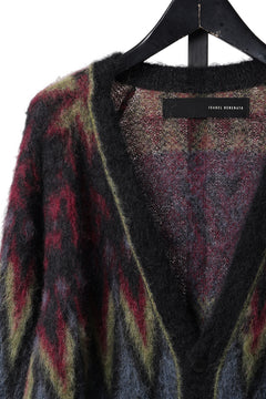 画像をギャラリービューアに読み込む, ISABEL BENENATO Geometric Gauzed Mohair Cardigan (PETROLEUM)