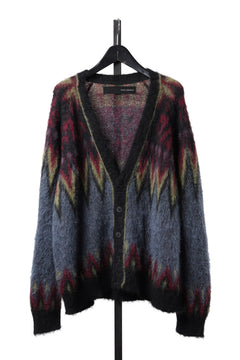 画像をギャラリービューアに読み込む, ISABEL BENENATO Geometric Gauzed Mohair Cardigan (PETROLEUM)