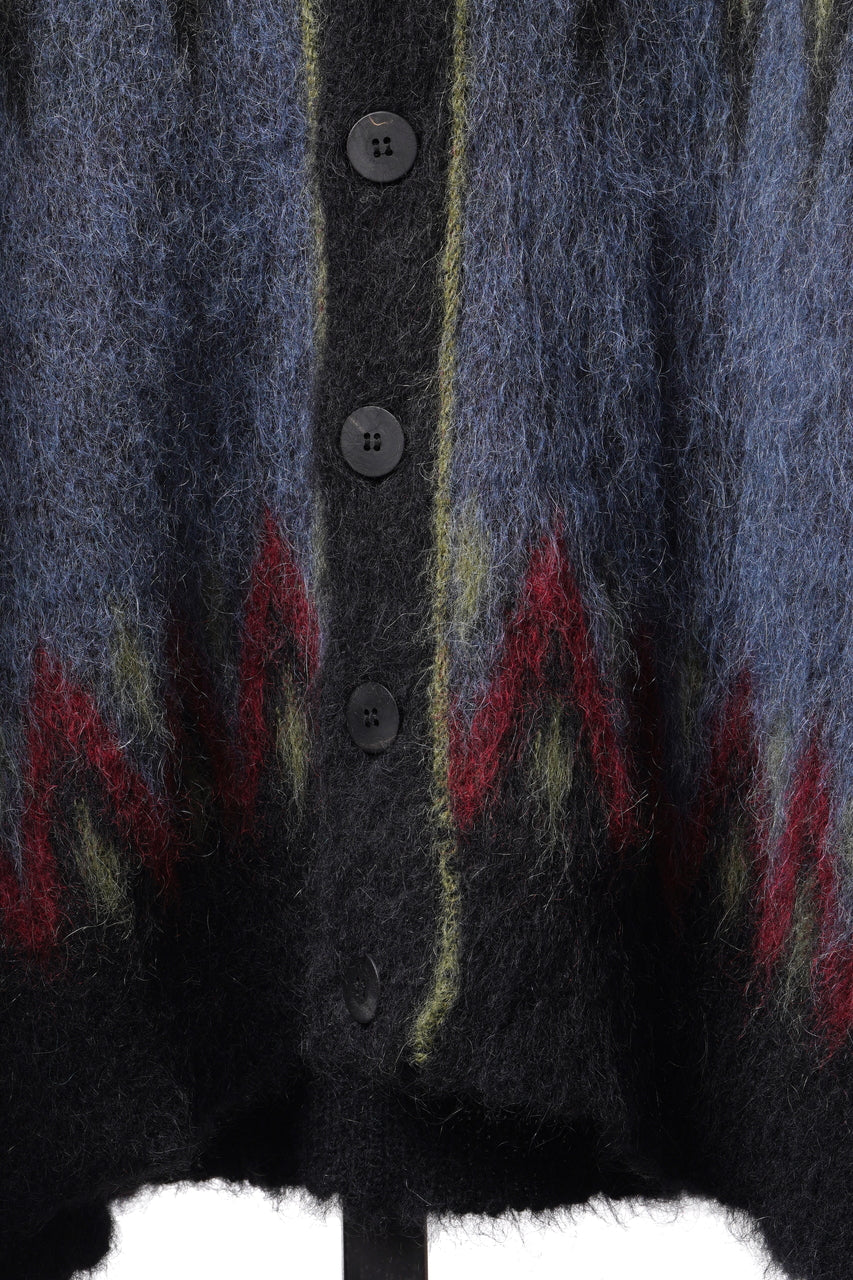 画像をギャラリービューアに読み込む, ISABEL BENENATO Geometric Gauzed Mohair Cardigan (PETROLEUM)