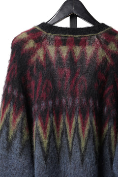 画像をギャラリービューアに読み込む, ISABEL BENENATO Geometric Gauzed Mohair Cardigan (PETROLEUM)