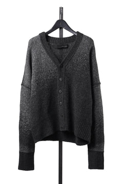 画像をギャラリービューアに読み込む, ISABEL BENENATO Yak Cardigan with Shaded Jacquard in Two Colours (GRAPHITE)