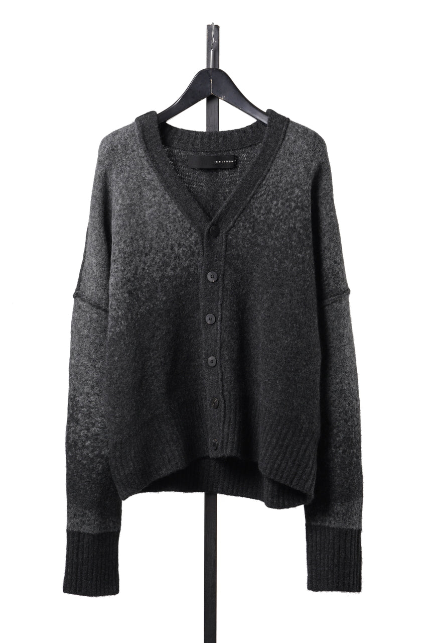 画像をギャラリービューアに読み込む, ISABEL BENENATO Yak Cardigan with Shaded Jacquard in Two Colours (GRAPHITE)