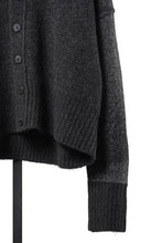画像をギャラリービューアに読み込む, ISABEL BENENATO Yak Cardigan with Shaded Jacquard in Two Colours (GRAPHITE)