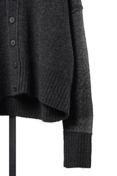 画像をギャラリービューアに読み込む, ISABEL BENENATO Yak Cardigan with Shaded Jacquard in Two Colours (GRAPHITE)