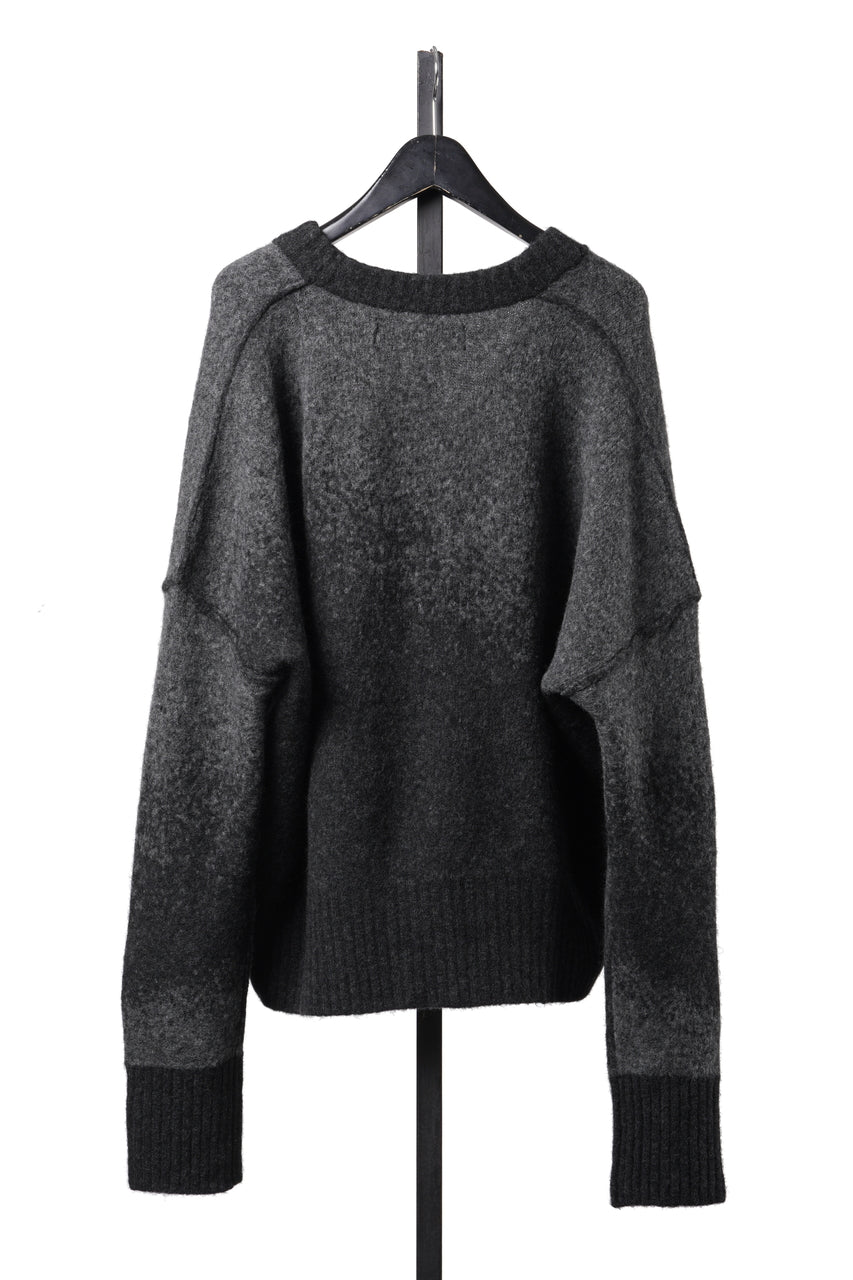 画像をギャラリービューアに読み込む, ISABEL BENENATO Yak Cardigan with Shaded Jacquard in Two Colours (GRAPHITE)