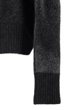 画像をギャラリービューアに読み込む, ISABEL BENENATO Yak Cardigan with Shaded Jacquard in Two Colours (GRAPHITE)