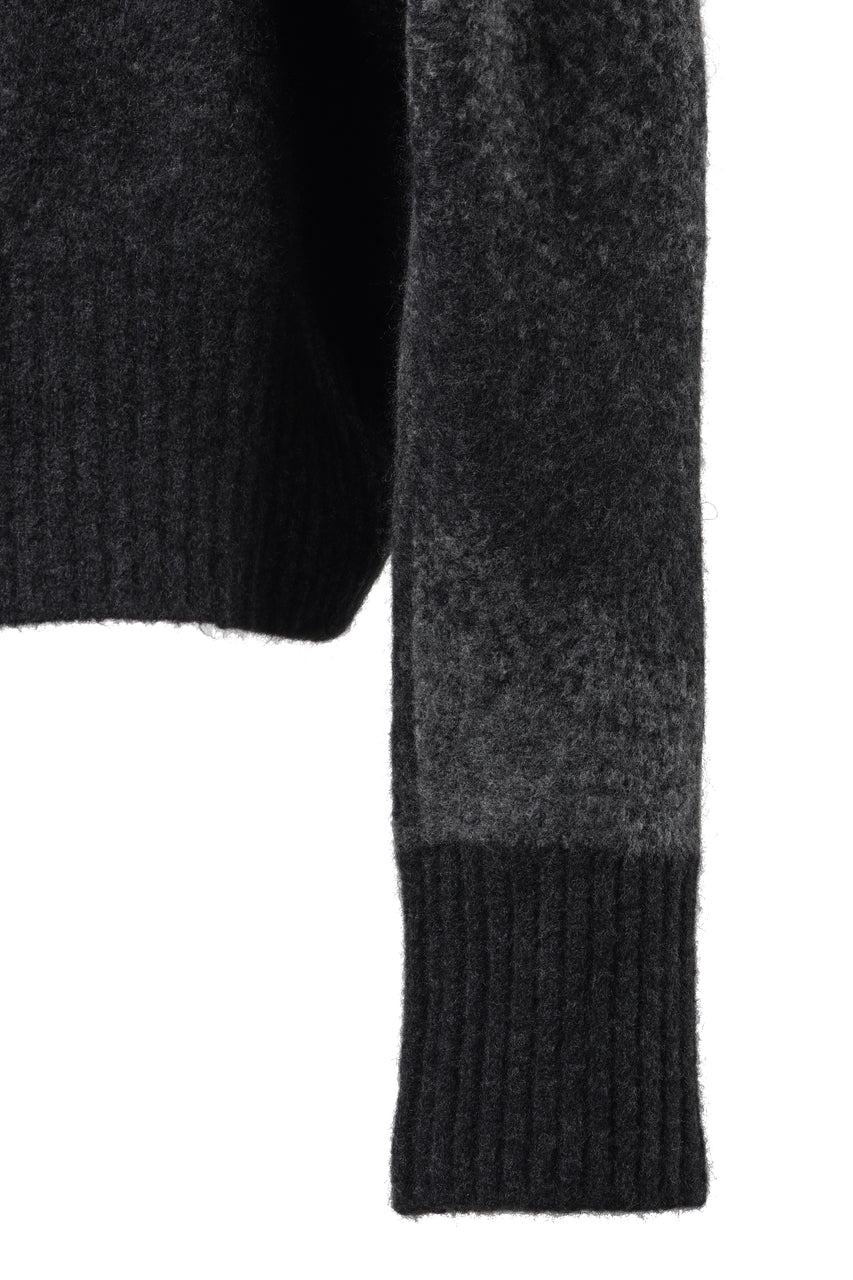 画像をギャラリービューアに読み込む, ISABEL BENENATO Yak Cardigan with Shaded Jacquard in Two Colours (GRAPHITE)