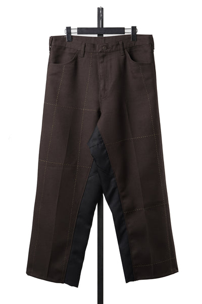 CHANGES REMAKE CUSTOM STITCH TROUSERS (BROWN)