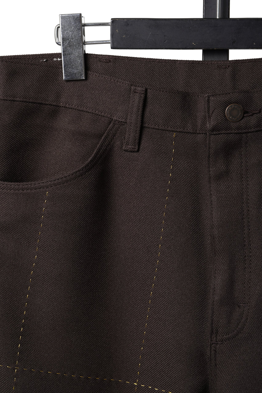 画像をギャラリービューアに読み込む, CHANGES REMAKE CUSTOM STITCH TROUSERS (BROWN)
