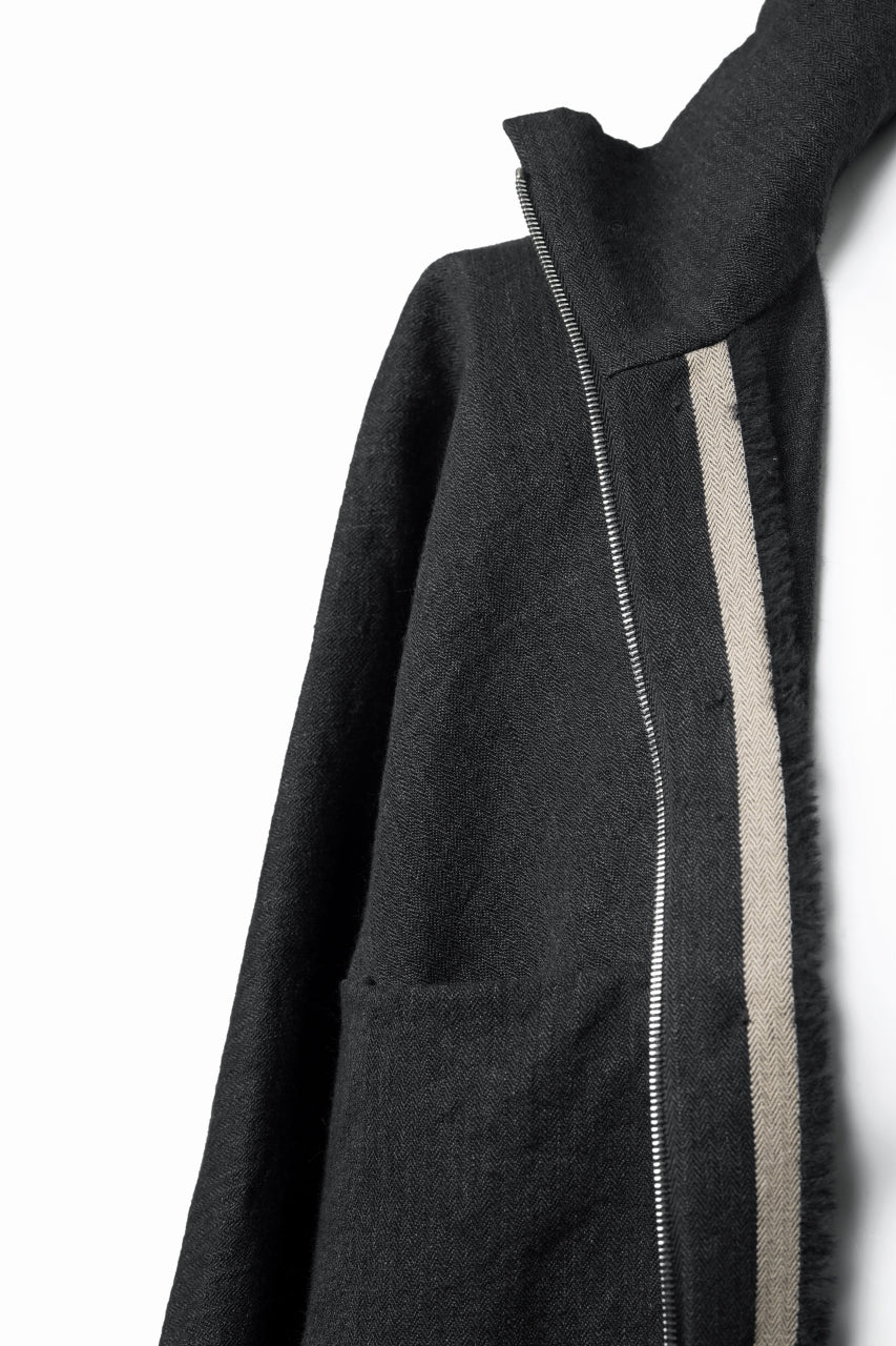 画像をギャラリービューアに読み込む, m.a+ exclusive zipped tall collar shirt jacket / H252DZ/P / LWV (BLACK)