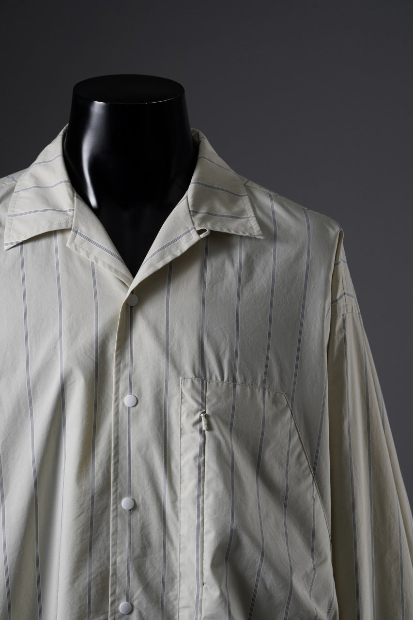Load image into Gallery viewer, F/CE. RECYCLE OPEN COLLAR SHIRT (IVORY STRIPE)