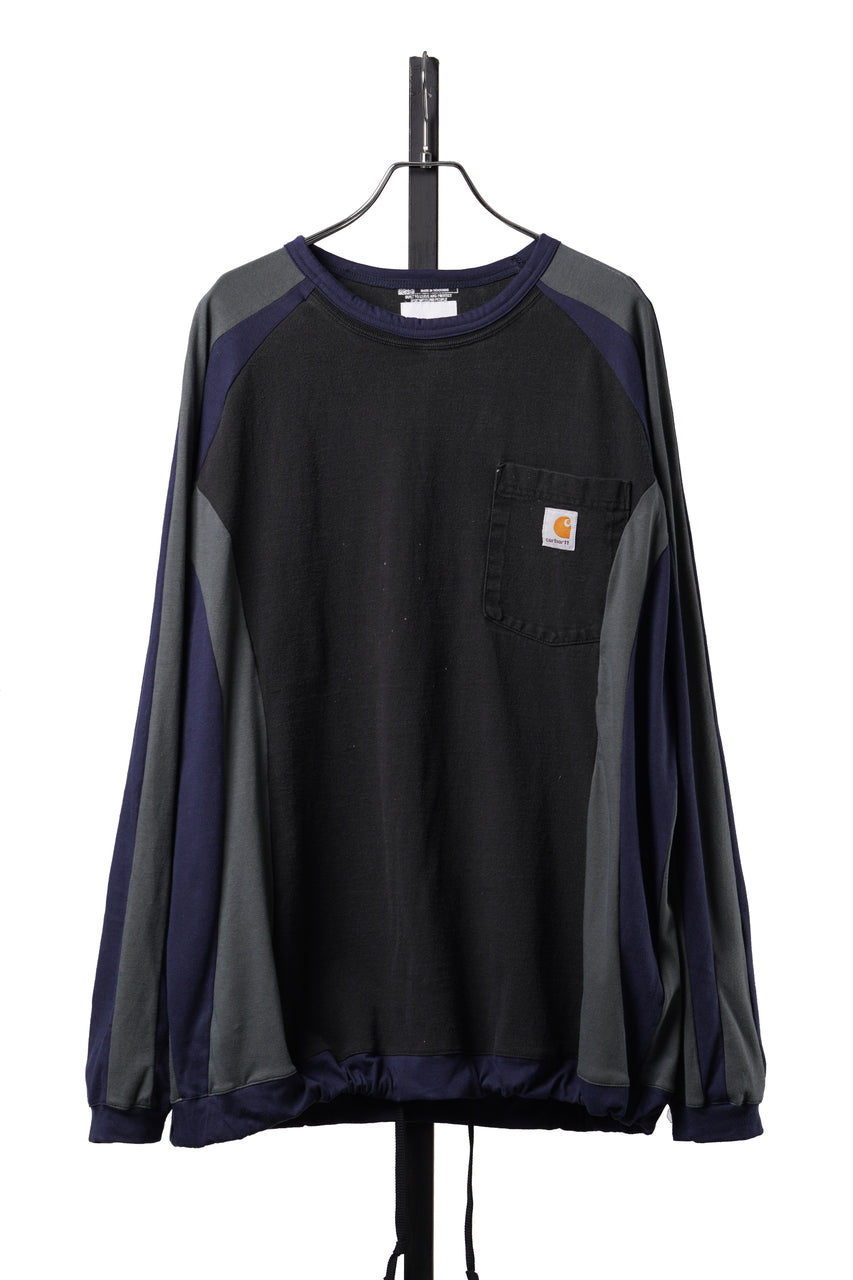 竜*猿様 60's VINTAGE BESPOKE RAGLAN LODEN C CHANGES VINTAGE REMAKE RAGLAN LONG SLEEVE & HEM CODE TOP (MULTI #A