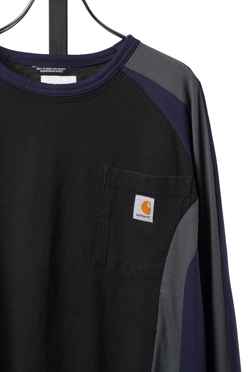 画像をギャラリービューアに読み込む, CHANGES VINTAGE REMAKE RAGLAN LONG SLEEVE &amp; HEM CODE TOP (MULTI #B)