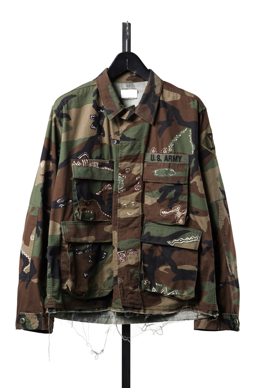 画像をギャラリービューアに読み込む, CHANGES VINTAGE REMAKE FATIGUE JACKET / HAND PAINTED (CAMOUFLAGE #B)