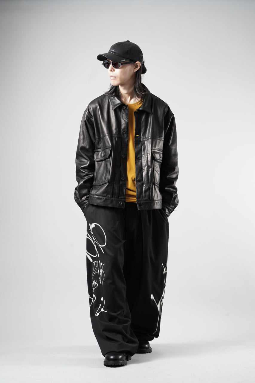 画像をギャラリービューアに読み込む, A LEATHER Trucker Jacket / LUXE COWHIDE (BLACK)