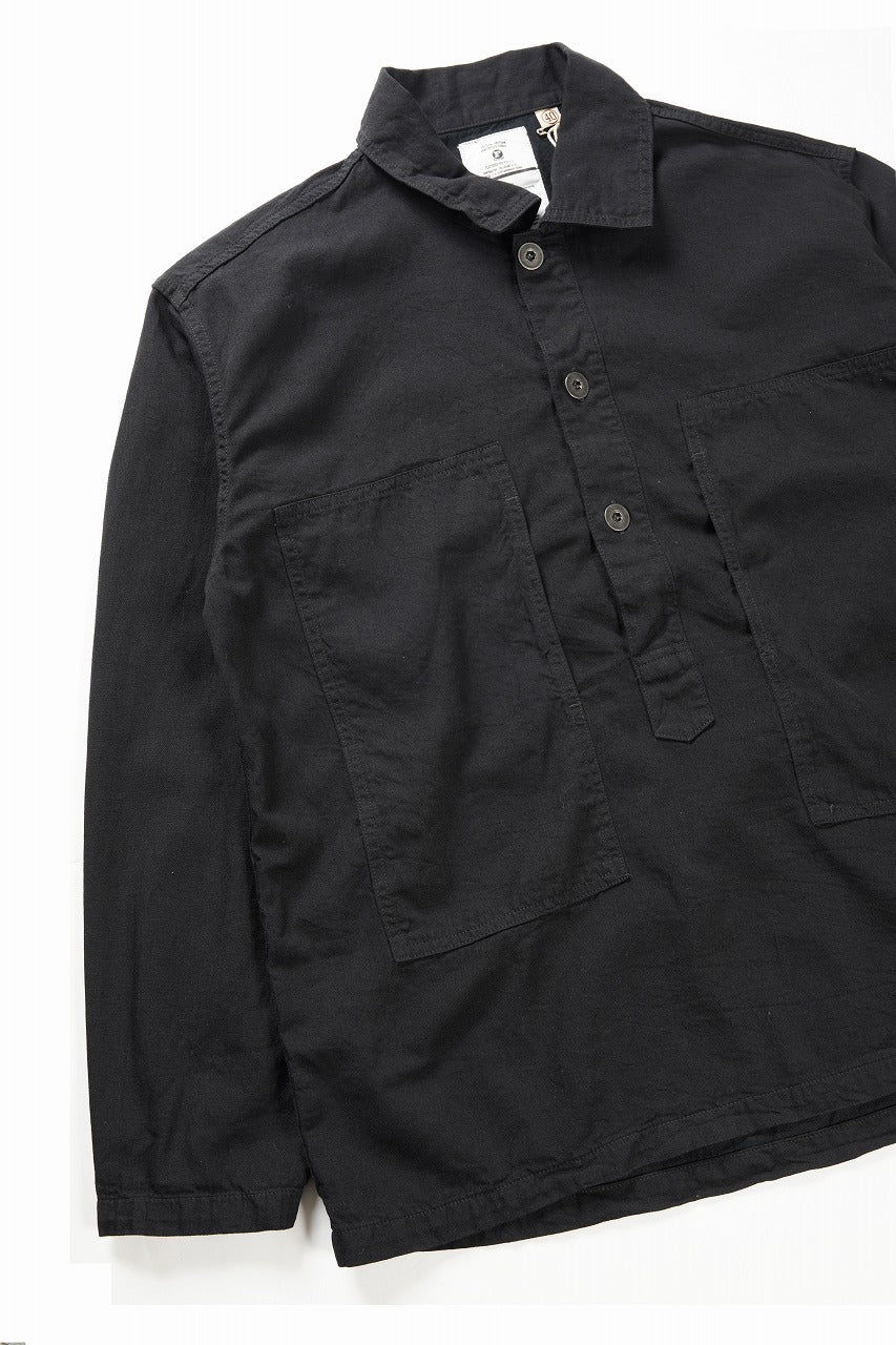 画像をギャラリービューアに読み込む, FULLCOUNT 4097-1 US Army Black Black Denim Pullover Shirt (Black)