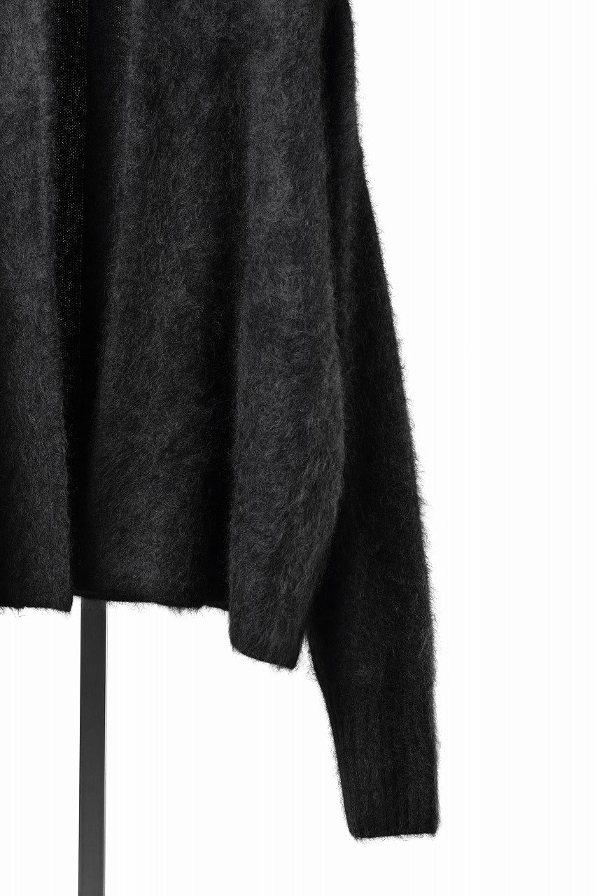 Load image into Gallery viewer, thom/krom KNIT OPEN JACKET / BRUSHED YAK WOOL (BLACK)