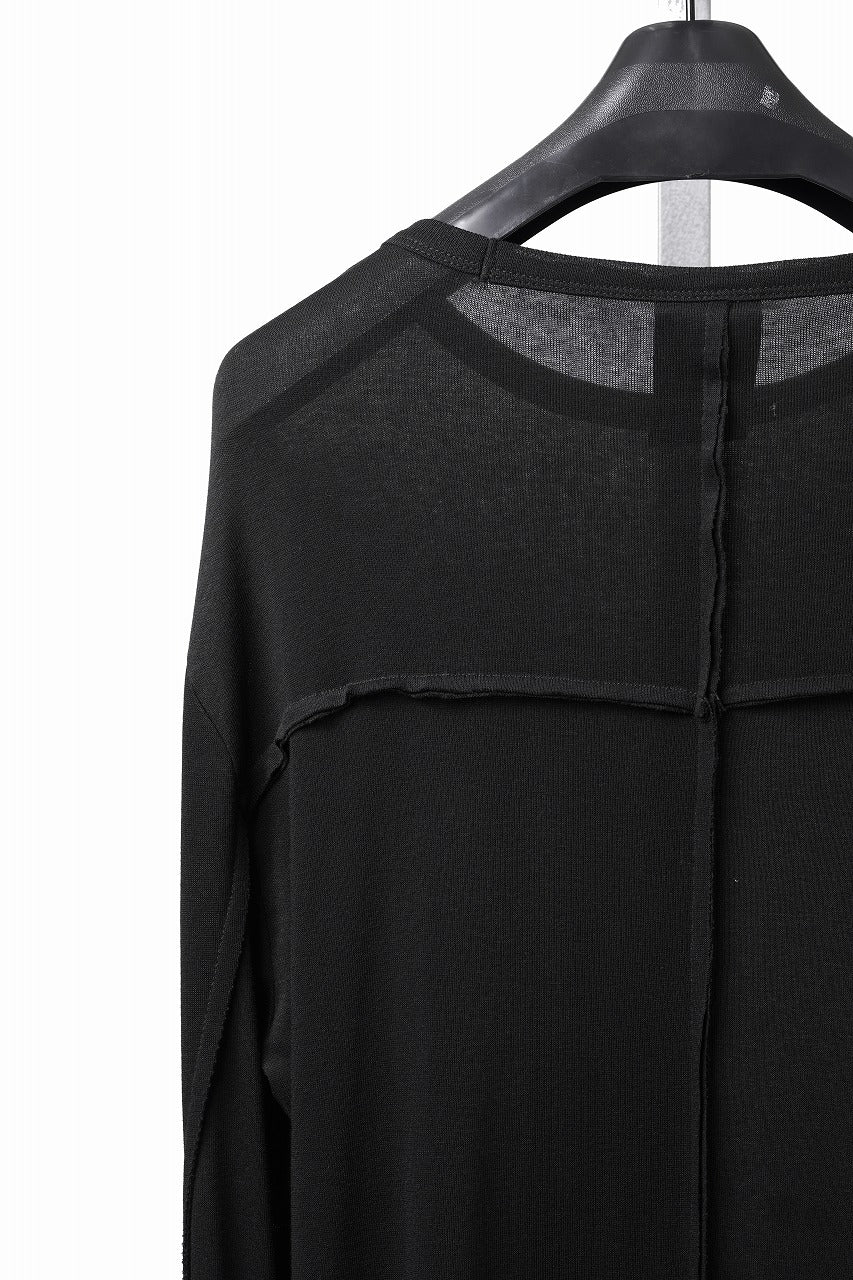 画像をギャラリービューアに読み込む, thom/krom OUTSIDE SEAMS LONG SLEEVE T-SHIRT / LIGHT &amp; SOFT RIB COTTON (BLACK)