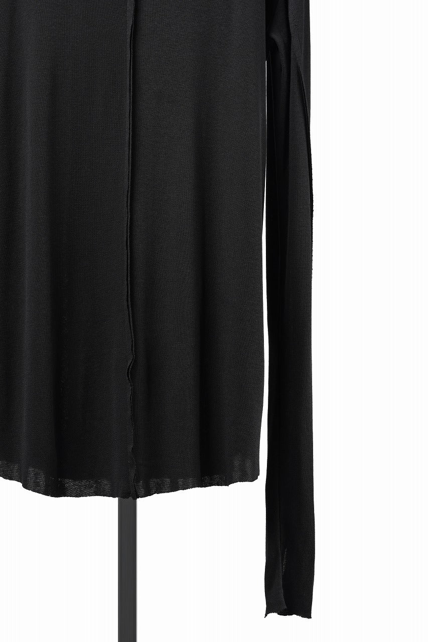 画像をギャラリービューアに読み込む, thom/krom OUTSIDE SEAMS LONG SLEEVE T-SHIRT / LIGHT &amp; SOFT RIB COTTON (BLACK)