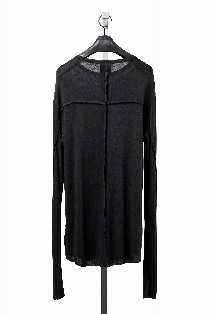 画像をギャラリービューアに読み込む, thom/krom OUTSIDE SEAMS LONG SLEEVE T-SHIRT / LIGHT &amp; SOFT RIB COTTON (BLACK)