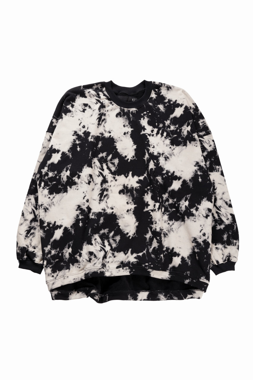 画像をギャラリービューアに読み込む, A.F ARTEFACT JUMBO CREW NECK TOPS / MOTTLED DYING (BLACK x IVORY)