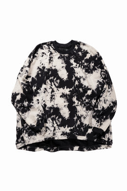 A.F ARTEFACT JUMBO CREW NECK TOPS / MOTTLED DYING (BLACK x IVORY)