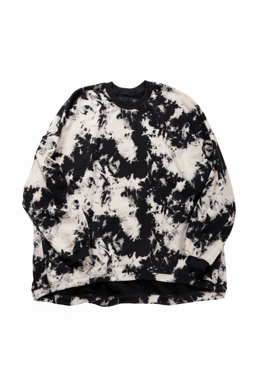 A.F ARTEFACT JUMBO CREW NECK TOPS / MOTTLED DYING (BLACK x IVORY)