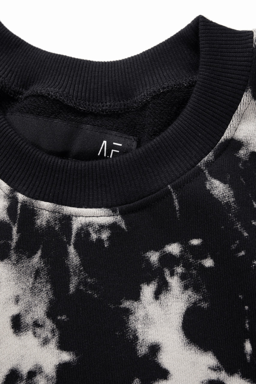 画像をギャラリービューアに読み込む, A.F ARTEFACT JUMBO CREW NECK TOPS / MOTTLED DYING (BLACK x IVORY)