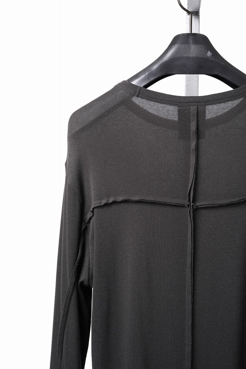 画像をギャラリービューアに読み込む, thom/krom OUTSIDE SEAMS LONG SLEEVE T-SHIRT / LIGHT &amp; SOFT RIB COTTON (COLD BROWN)